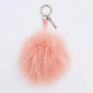 Fendi Pink Fox Fur Pom Pom Bag Charm