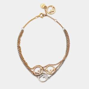 Pre Owned Fendi F is Fendi Three Tone Layered Bracelet