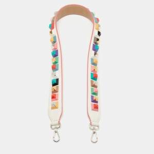 Pre Owned Fendi Multicolor Leather Studded Strap You Shoulder Bag Strap