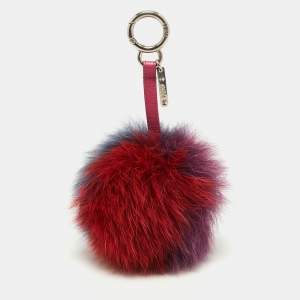 Fendi Tricolor Fox Fur Pom Pom Bag Charm