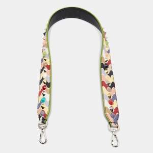 Fendi Multicolor Printed Leather Studded Strap You Bag Strap