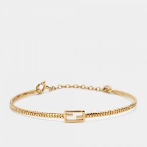 Fendi Baguette Gold Tone Bracelet