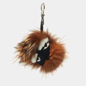 Fendi Brown Fox Fur Bag Bugs Bag Charm