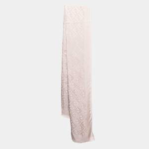 Fendi Pale Pink FF Logo Jacquard Silk Stole