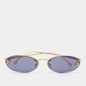 Fendi Gold/Black Acetate FE4075US Rectangle Sunglasses