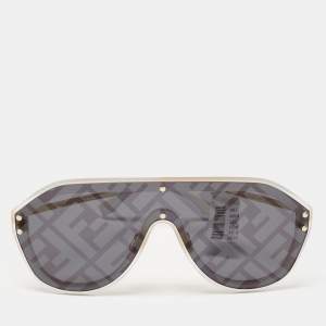 Fendi Black/Grey Monogram FF M0039/G/S Shield Sunglasses