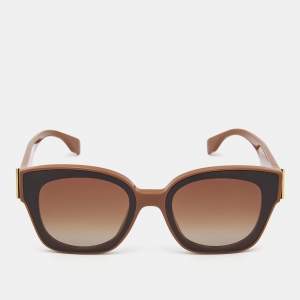 Fendi Brown/Black FF400981Logo Rectangular Sunglasses