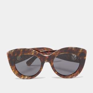 Fendi Brown/Black Zucca FF360/G/S Cat Eye Sunglasses