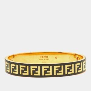 Fendi FF Enamel Gold Tone Bracelet S