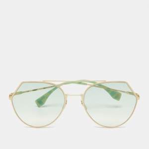 Fendi Gold Tone/Green Gradient FF0194/S Geometric Sunglasses