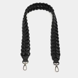 Fendi Black Woven Leather Shoulder Bag Strap