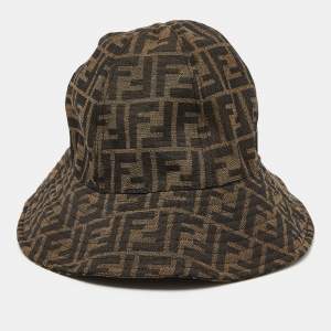 Pre Owned Fendi Brown FF Zucca Canvas Bucket Hat M