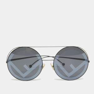 Pre Owned Fendi Black FF 0285/S Round Sunglasses
