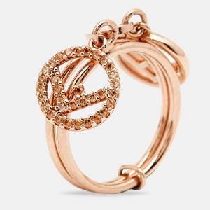 Fendi F is Fendi Double Charm Rose Gold Tone Ring Size 49
