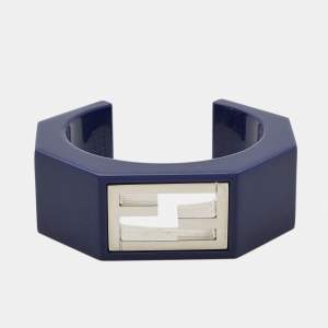 Fendi Baguette Resin Silver Tone Bracelet M