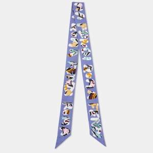 Fendi Purple Fendi Roma Print Silk Bandeau Scarf