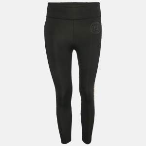 Pre Owned Fendi Black FF Zucca Print Jersey Leggings S