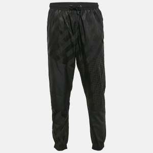 Fendi Black Nylon Monogram Motif Track Pants M