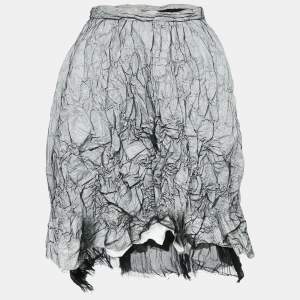 Fendi Black/White Mesh Textured Short Skirt S