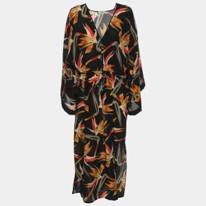 Fendi Multicolor Birds of Paradise Print Silk Kaftan L