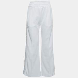 Fendi White Zucca Side Stripe Jersey Trackpants S