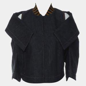 Fendi Denim Blue Shoulder Cut-Out Denim Jacket IT Women 42