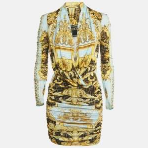 Pre Owned Fendi Multicolor Baroque Print Jersey Bodysuit & Skirt Set M/S 