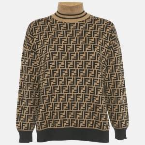 Pre Owned سترة فيندي حمراء تطريز FF صوف وكشمير مقاس صغير (سمول)