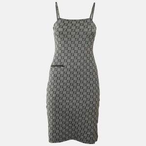 مملوكة مسبقًا Fendi Mare Vintage Grey FF Logo Jersey Camisole Dress M