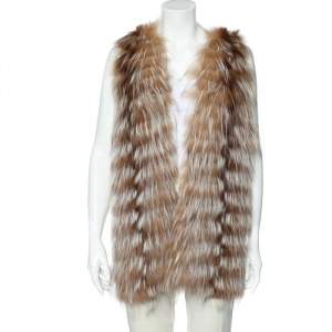 Fendi Brown Suede & Fur Shearling Sleeveless Shrug S