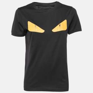 Fendi Black Cotton Monster Eyes Crew Neck T-Shirt M
