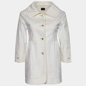 Fendi Off-White Cotton Blend Button Front Jacket M
