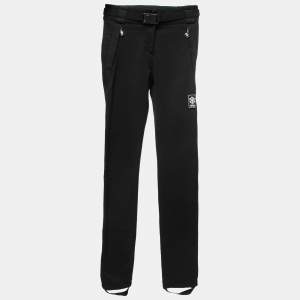 Pre Owned Fendi Black Jersey Snow Flake Patch Detail Trousers S/Waist 27"