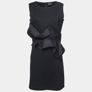 Fendi Black Wool Ruffle Detailed Short Dress M