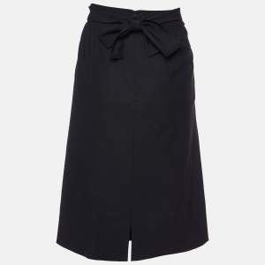 Fendi Black Wool Knee Length Skirt M