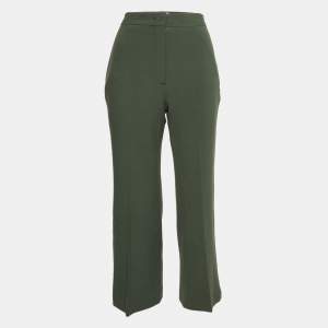 Fendi Green Gabardine Wool Blend Capri Pants S