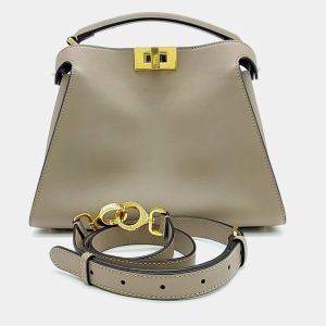 Fendi Vitello Tahiti Burro Medium Peekaboo Iconic Essentially Satchel Bag