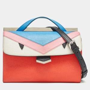 Pre Owned Fendi Multicolor Leather Mini Monster Demi Jour Shoulder Bag