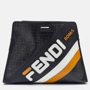 Fendi Black/Grey Zucca Coated Canvas Peekaboo Defender Cover