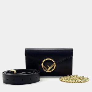 Fendi Black Leather Kan I Belt Bag