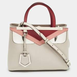 Fendi Tricolor Leather Mini Monster Eye 2Jours Tote