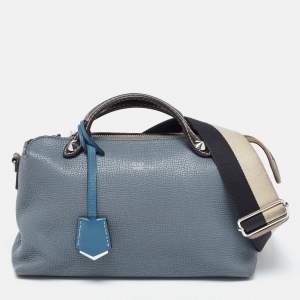 Fendi Blue/Beige Leather Medium By The Way Bag