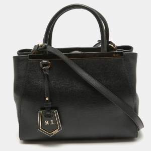 Pre Owned Fendi Black Leather Small 2Jours Tote