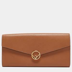 Pre Owned Fendi Brown Leather F is Fendi Continental Wallet