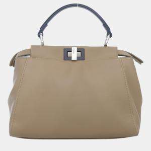 Fendi Leather Mini Peekaboo Satchel Bag