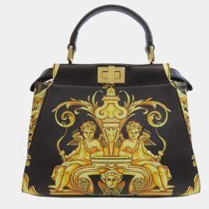 Fendi Calf Leather Fendace Peekaboo Handbag