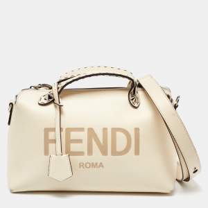 Pre Owned Fendi Cream Leather Medium By The Way Bag