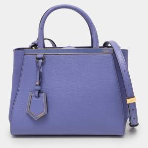 Fendi Purple Leather Small 2Jours Tote