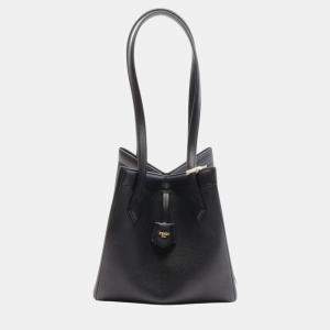 Fendi Leather Black Origami Medium Tote Bag