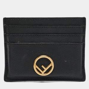 Fendi Black Leather F is Fendi Card Holder